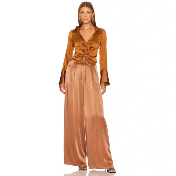 Free People aurora gold blouse in rust - Picture 3 of 15